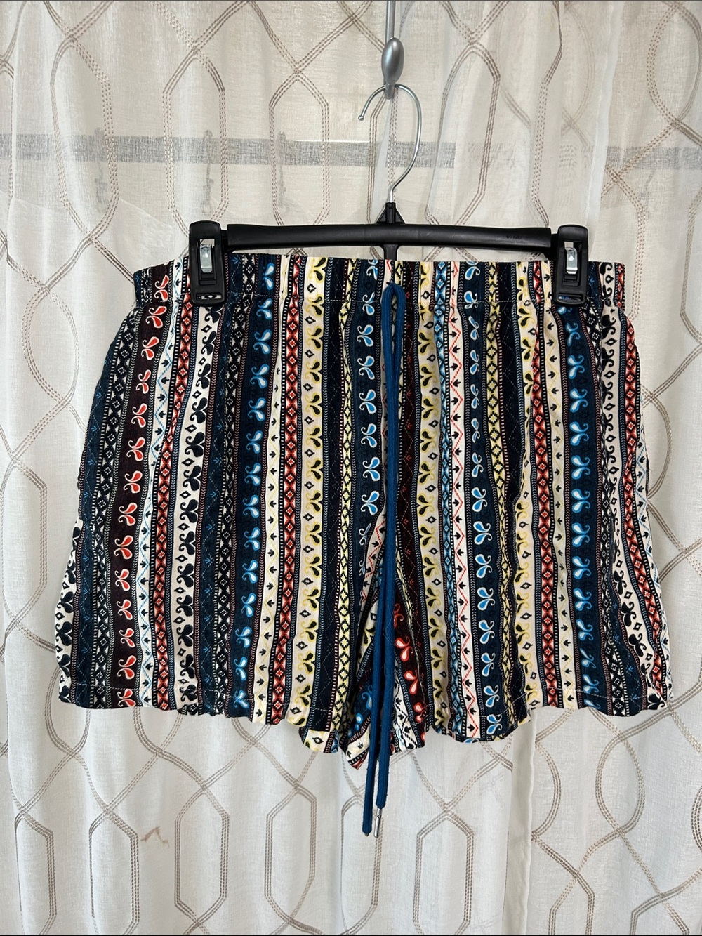 Amazon Women's High-Waist Striped Shorts in Black, Blue, Red, Cream